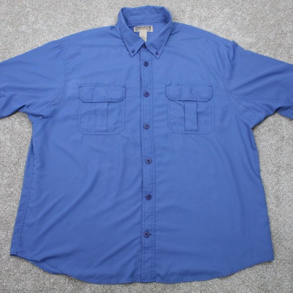 Duluth Trading Shirt Mens 2XL XXL Blue Armachillo Button-Down S/S Collared Nylon - Picture 1 of 8